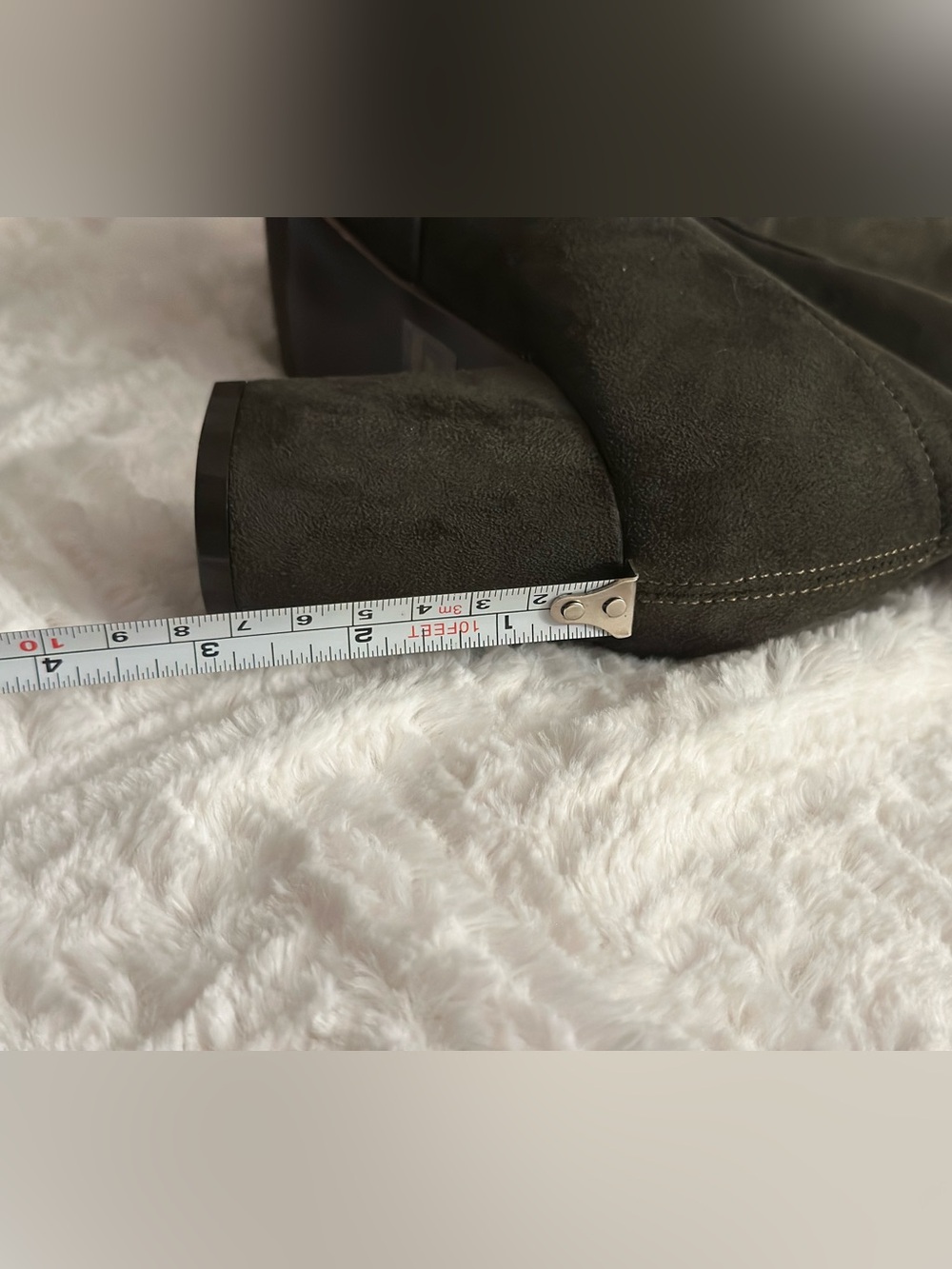 Women's Over-the-Knee Block Heel Boots in Dark Olive - Picture 11 of 11